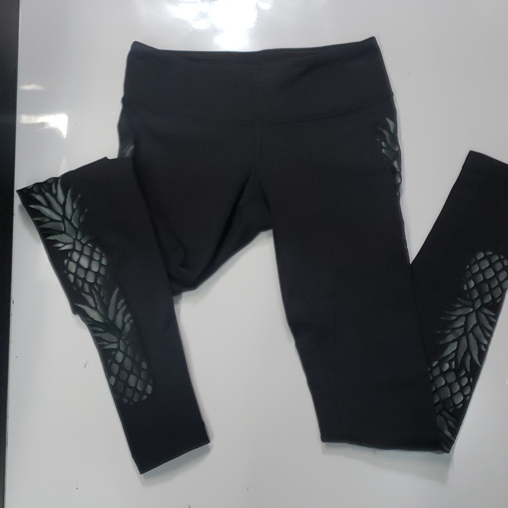 lululemon athletica Black Leggings with Pineapple Design